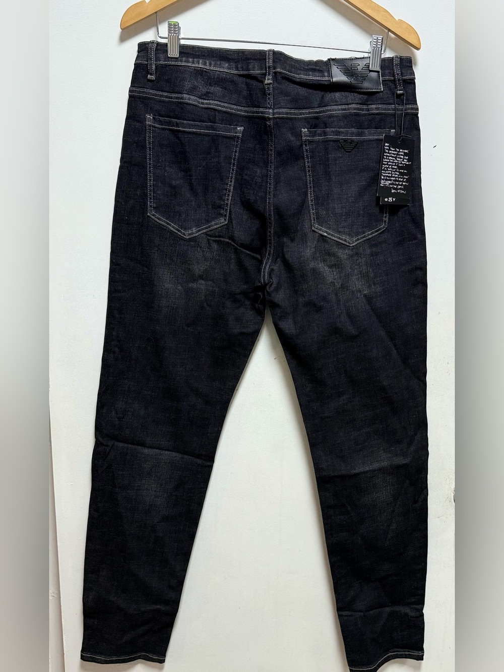 Slim Men's Washed Black Jeans - Picture 3 of 7